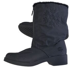 Totes Women's "Snowflake" Black Snow Boots, Size 8 M